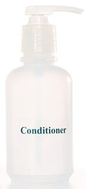 18 oz. Boston Round Bottle w/Pump Silkscreened Conditioner