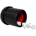 Deluxe Leather-Like Dice Cup with 5 Dice