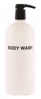 White Bottle 32 oz. w/Black Pump - Silkscreened: Body Wash