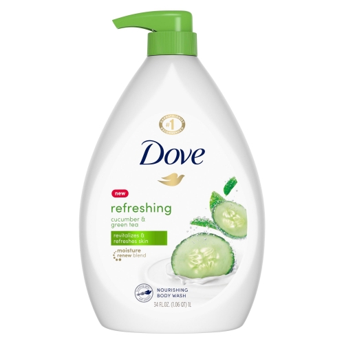 Dove Refreshing Body Wash Cucumber & Green Tea 34 oz. pump