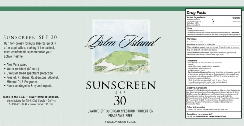 Palm Island Sunscreen SPF30 gallon - Fragrance Free