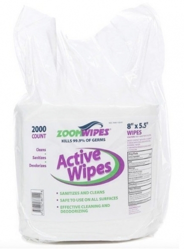 Zoom Active Antibacterial Wipes 1500 count