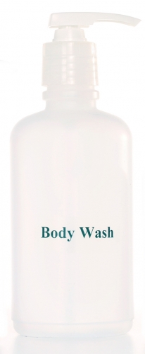 Commodity Boston Round Bottle 32oz w/Pump Labeled: Body Wash