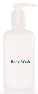 Commodity Boston Round Bottle 32oz w/Pump Labeled: Body Wash