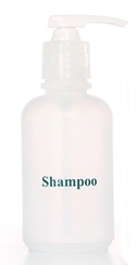 18 oz. Boston Round Bottle w/Pump Silkscreened Shampoo
